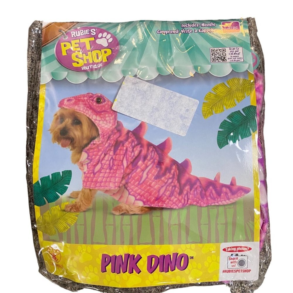 Rubie's Pet Shop Boutique PINK DINO Dinosaur‎ Dog Halloween Costume Size Large